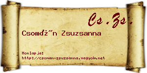 Csomán Zsuzsanna névjegykártya